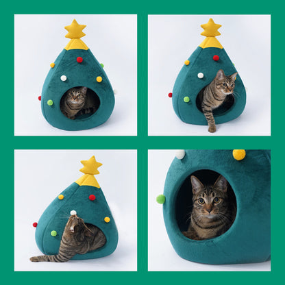 Cuccia per gatti a forma di albero di Natale