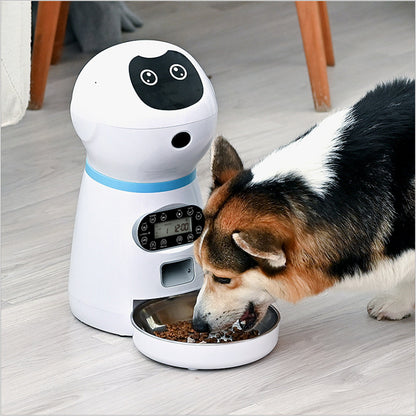 Distributore automatico di cibo con voce registrabile per cani e gatti