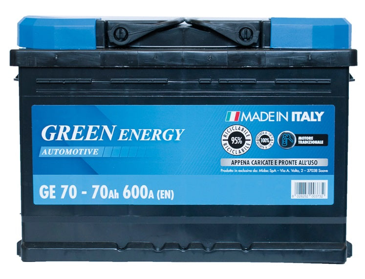 Batteria auto 70 Ah Greenenergy 275x175x190 mm (lxpxh)