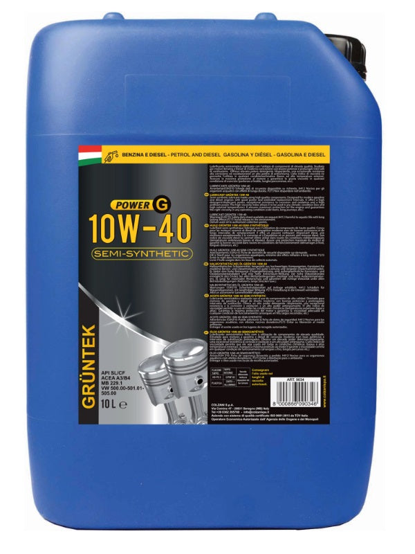 Olio motore semisintetico 10w-40 Gruntek 10 litri motori benzina e diesel