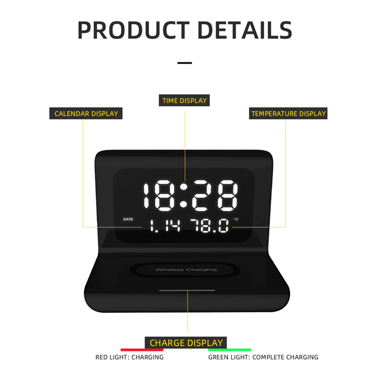 Orologio con ricarica wireless 3 in 1