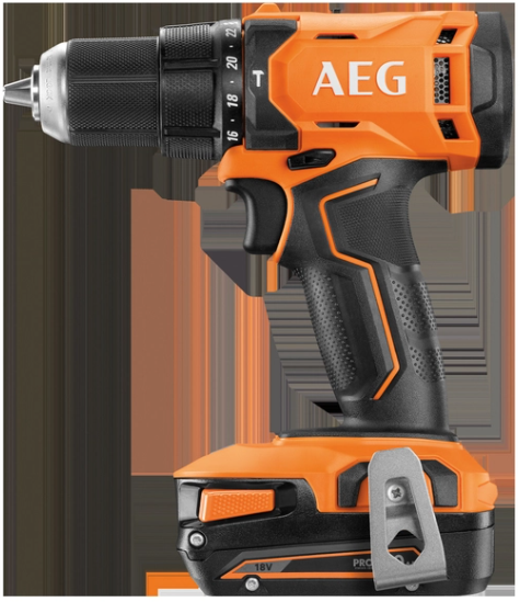 Trapano battente AEG 18v BSB 18g4-202c 2 batterie litio 2 ah coppia 60nm peso 1,4kg in valigetta