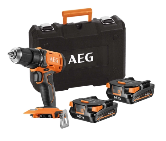 Trapano battente AEG 18v BSB 18g4-202c 2 batterie litio 2 ah coppia 60nm peso 1,4kg in valigetta