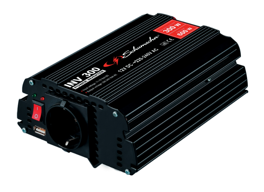 Inverter per auto 300 w 12-220 v frequenza 50/60 hz