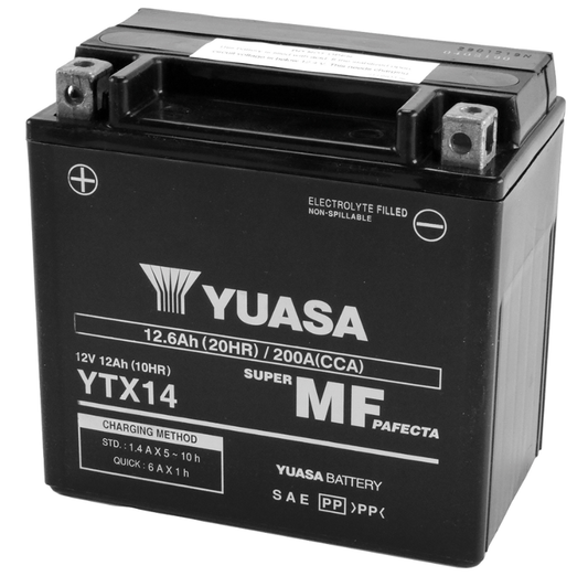 Batteria moto 12Ah 200A Yuasa 150x87x145 mm (lxpxh)