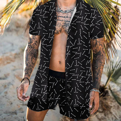 Completo camicia e shorts da spiaggia per uomo