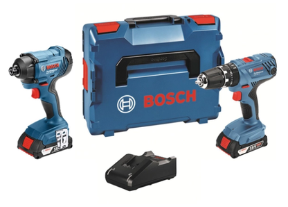 Kit trapano battente 18v Bosch GSB18v-21 e massa battente GDR18v-160 2 batterie litio 2 ah