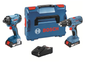 Kit trapano battente 18v Bosch GSB18v-21 e massa battente GDR18v-160 2 batterie litio 2 ah